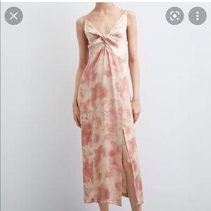 NWT Zara pink tie dye slip dress